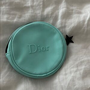 Dior Turquoise Circular Pouch with Star Zipper